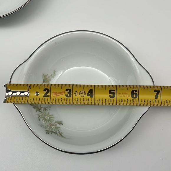 Noritake Soroya 6853 6” Cereal Bowl Light Green Daisy Platinum Banded - Picture 7 of 9